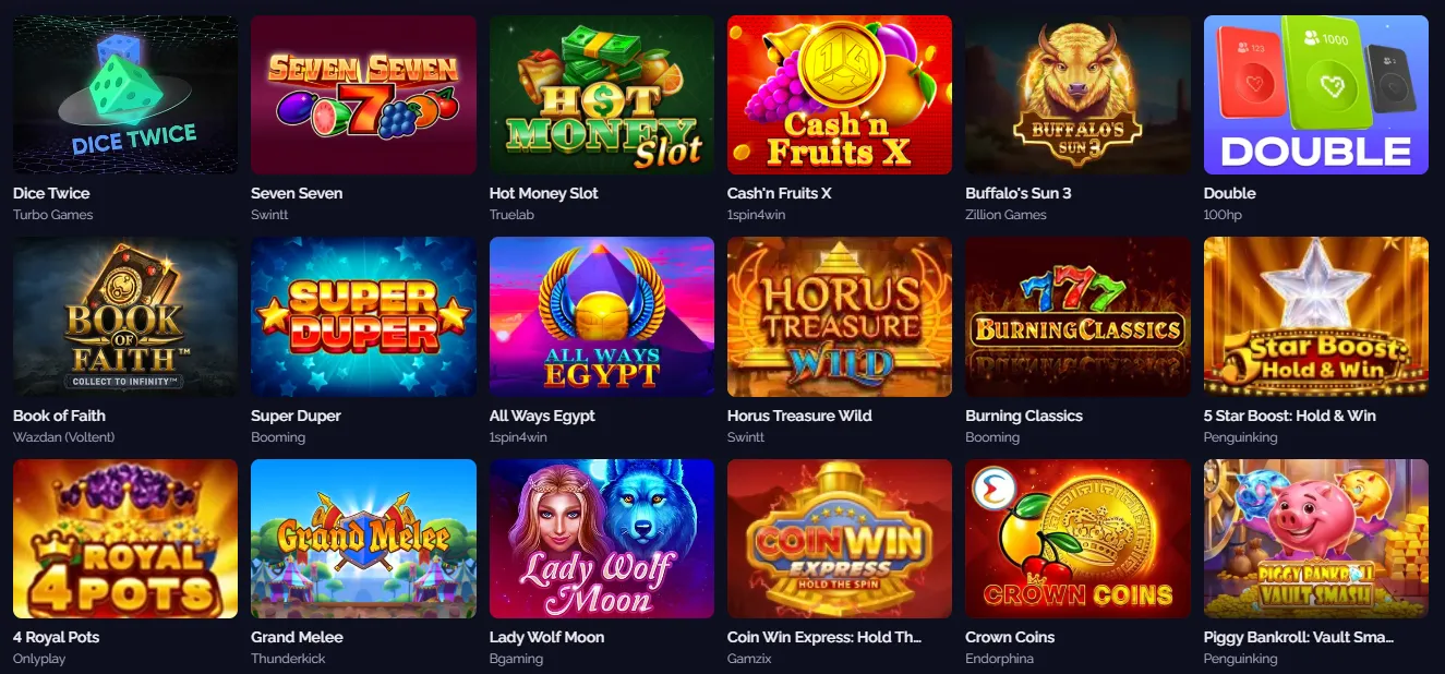 Spieleauswahl bei Goldbet Casino